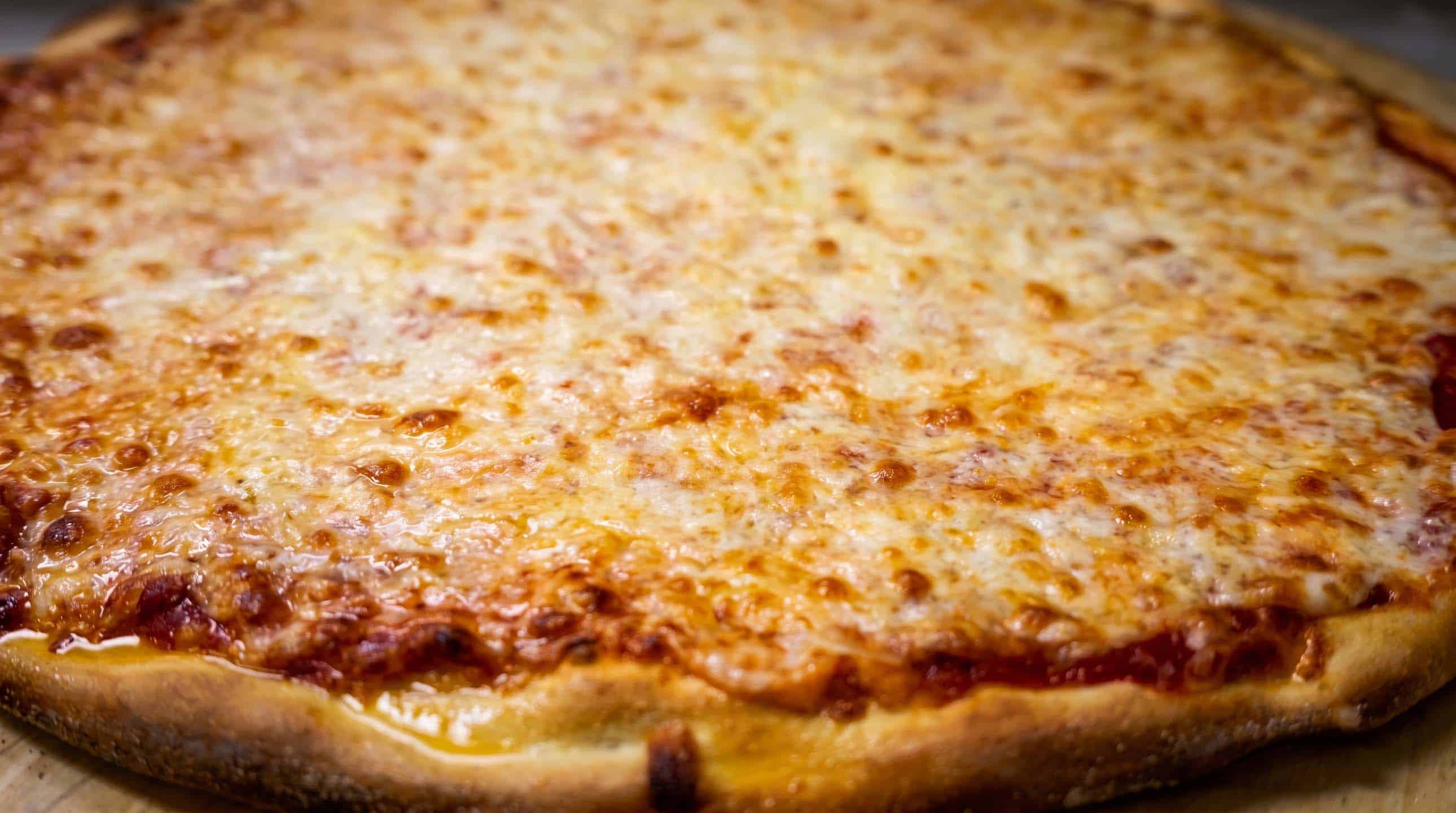 Cheese pizza fresh from the oven, delivered to Holmdel, NJ